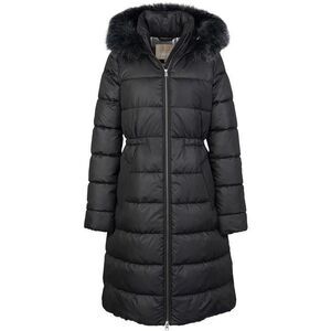 Barbour Francesca Faux Fur Trim Hooded Puffer Coat Size 14
